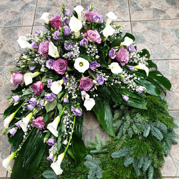 Kranz K 12 in weiß-violett